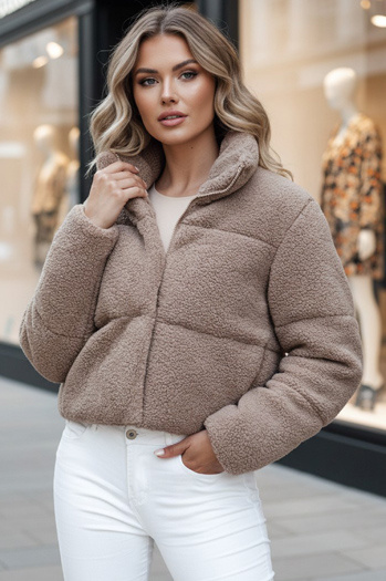 Damen Winterjacke kurz Alpaka CELESTIAL camel Dstreet TY4482z