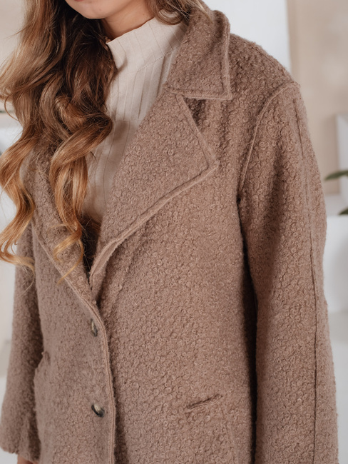 Langer Schafsfellmantel für Damen beige Dstreet NY0753