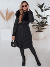 Damen gesteppte Winterjacke mit Kunstpelz schwarz Dstreet TY5076
