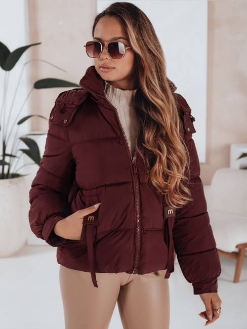 Damen Stepp-Winterjacke mit Kapuze kastanienbraun Dstreet TY5065