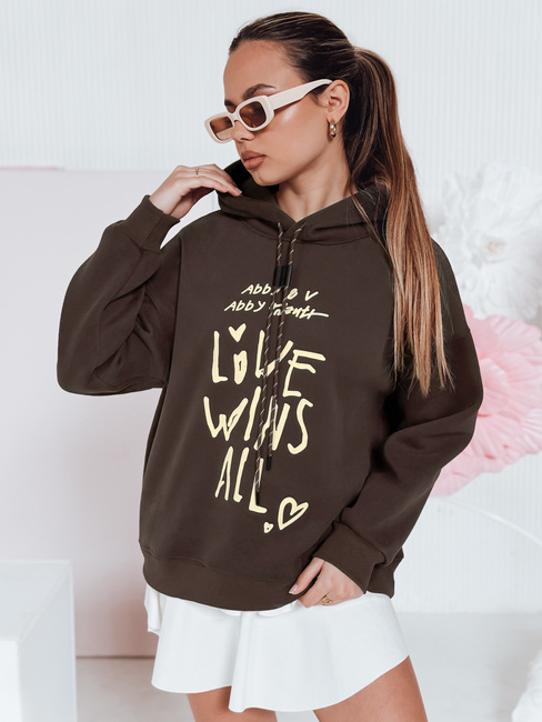 Damen-Kapuzenpullover LOVEWILL braun Dstreet BY1470