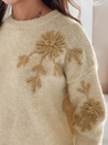 Damenpullover mit Blumenapplikation GIRLHERBAL creme Dstreet MY2546