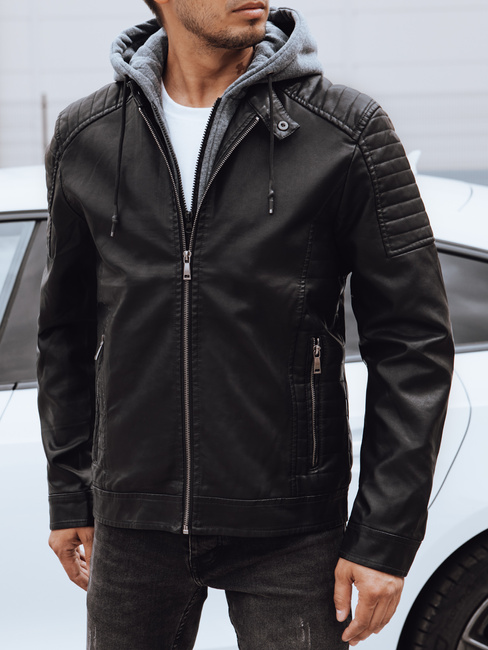 Herren Lederjacke schwarz Dstreet TX4737