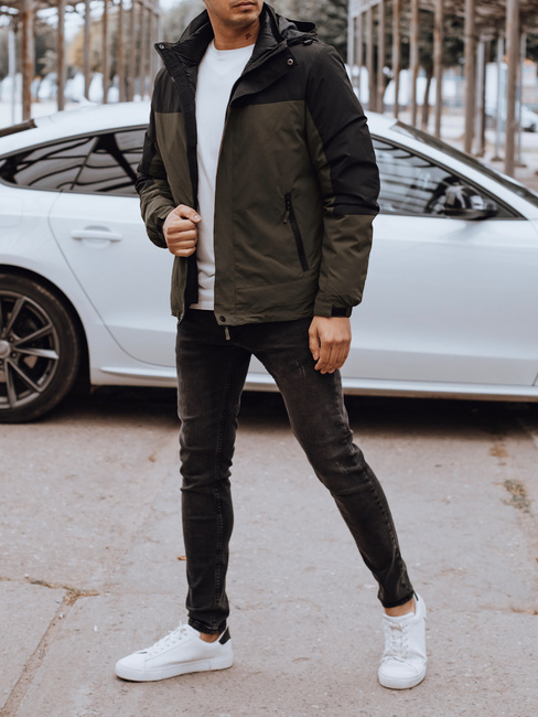Herren Winterjacke mit Kapuze grün Dstreet TX4896
