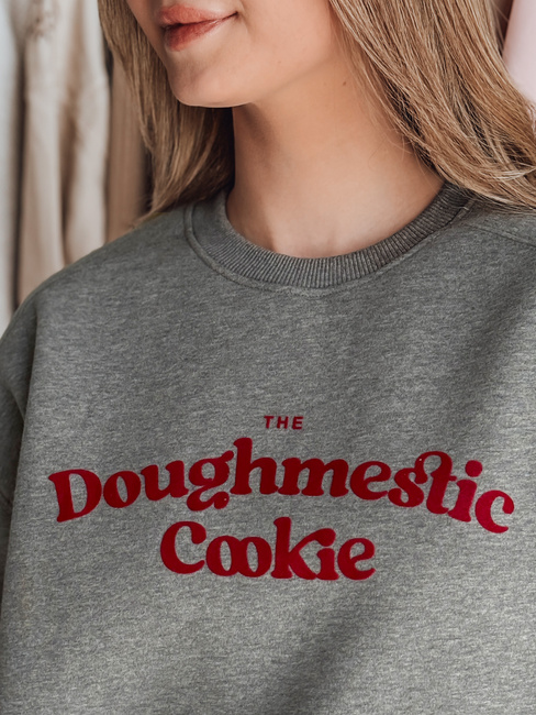 Damen Sweatshirt in Übergröße mit COOKIES Druck dunkelgrau Dstreet BY1443