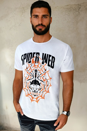 Herren T-shirt mit Aufdruck Weiß Dstreet RX5263