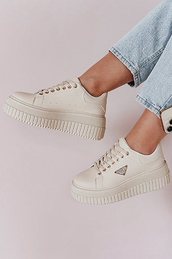 Damen Plateau Turnschuhe SNIKPIK beige Dstreet ZY0927