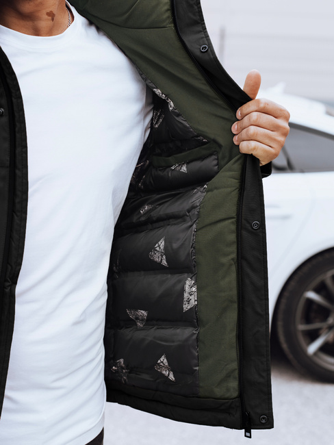 Herren Winterjacke mit Kapuze schwarz Dstreet TX4908