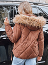 Damen Winter Steppjacke mit Kapuze braun Dstreet TY5231