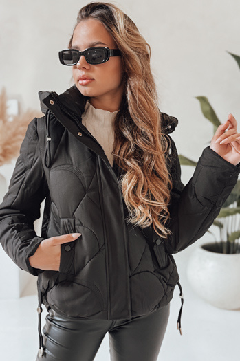 Damen Winterjacke LOVEWARM kurz gesteppt mit Kapuze schwarz Dstreet TY5039