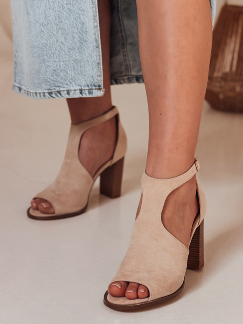 Damen Sandalen auf einer Stange SLUPER beige Dstreet ZY0734