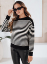 Gestreifter Damen-Pullover ELVARA schwarz Dstreet MY2524