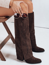 Braune Damenstiefel aus Wildleder Dstreet ZY1171