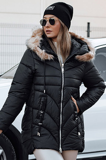 Damen Winterjacke MELOMA gesteppt mit Kapuze schwarz Dstreet TY4713