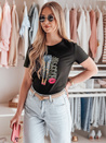 Bedrucktes Damen-T-Shirt TRENDAY schwarz Dstreet RY2824