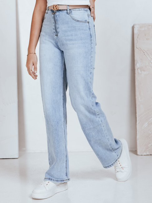 Damen Jeans mit weitem Bein und hoher Taille hellblau Dstreet UY2786