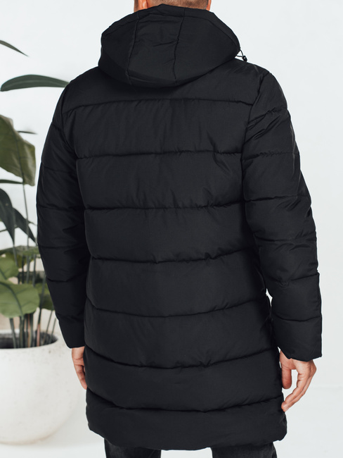 Herren Winterjacke mit Kapuze schwarz gesteppt TX5070