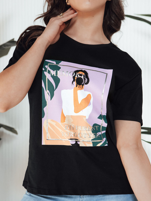 Damen T-shirt mit Aufdruck MEMORY Farbe Schwarz DSTREET RY2628