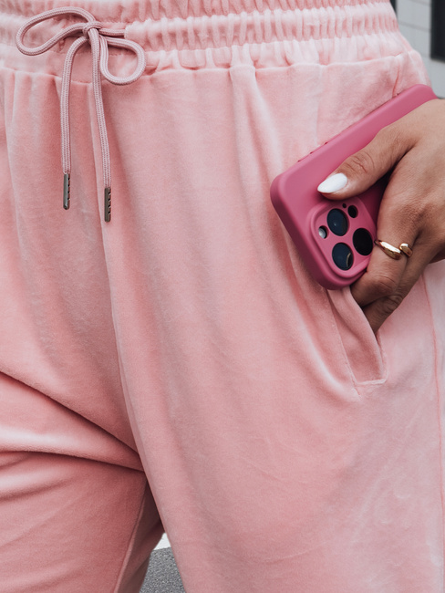 Damen Jogginghose Velours rosa Dstreet UY2837