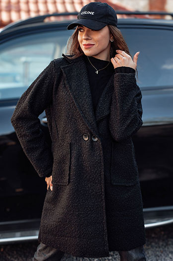 Damen Oversize BARALITE langer Lammfellmantel schwarz Dstreet NY0709