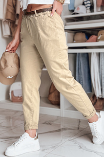 Damen Chinohose mit Gürtel RELCIX dunkelbeige Dstreet UY2580