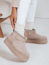 Damen Plateau-Schneestiefel hellbeige Dstreet ZY1055