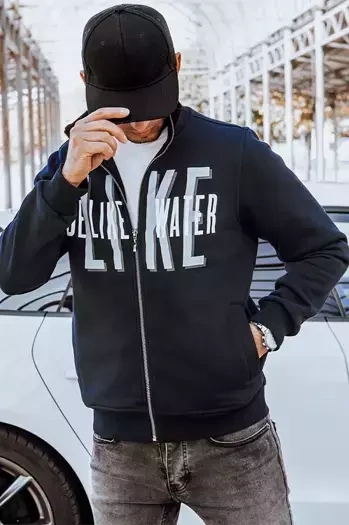 Herren Sweatshirt mit Aufdruck Dunkelblau Dstreet BX5412