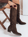 Damen Wildleder Cowboystiefel braun Dstreet ZY1106