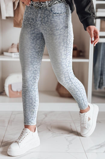 Damen Skinny Jeans Hose mit Gürtel FELINA blau Dstreet UY2474