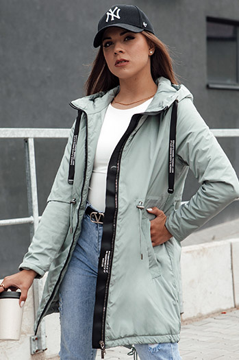 Damen Parka Übergangsjacke mit Kapuze VERCHA grün Dstreet TY4404