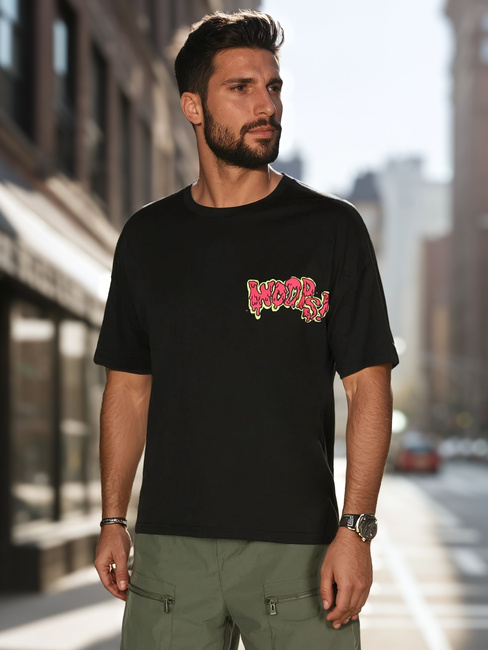 Bedrucktes Herren-T-Shirt schwarz Dstreet RX5645