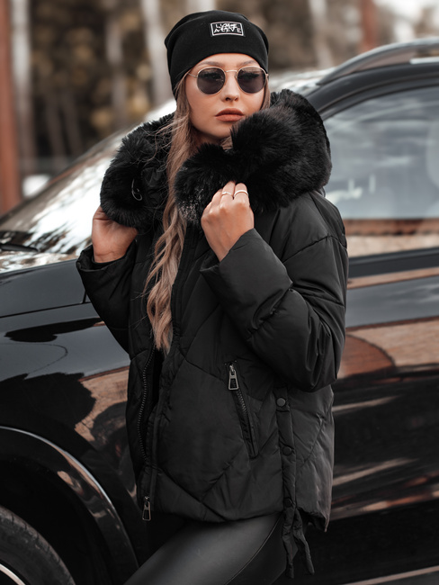 MODIVA gesteppte Damen Winterjacke mit Kapuze schwarz Dstreet TY4726