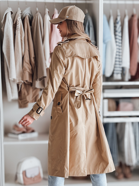 Langer Damenmantel mit Gürtel SLIMFOTA camel Dstreet NY0746