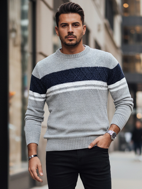 Grauer Pullover für Männer Dstreet WX2245z