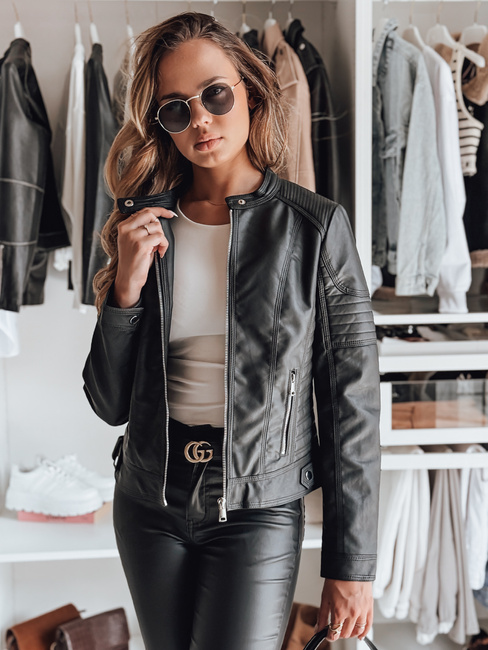 ROCKMISS Damen Lederjacke schwarz Dstreet TY4965