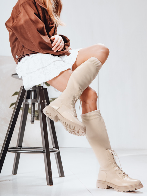 Damen Sockenstiefel beige Dstreet ZY1286