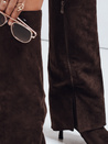 Damenstiefel aus Wildleder mit breitem Schaft braun Dstreet ZY1043
