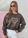 Damen Übergröße Tie-Dye-Sweatshirt mit Herz DESSER graphite Dstreet BY1464