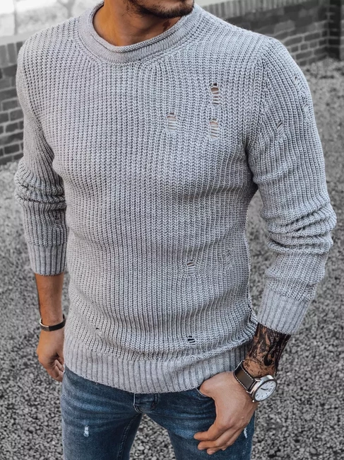 Herren Klassische Pullover Farbe Hellgrau DSTREET WX1989