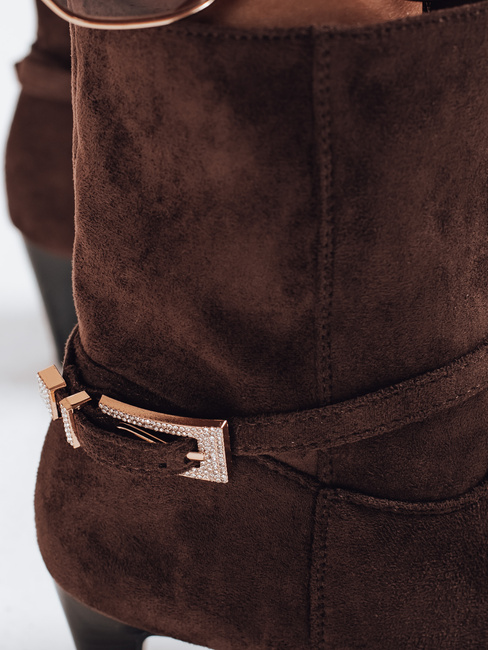 Braune Damenstiefel aus Wildleder Dstreet ZY1207