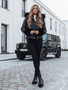 Damen Winterjacke YOUWARM kurz gesteppt mit Fell schwarz Dstreet TY5006