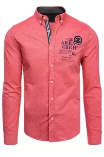 Herren Langarm Hemd Farbe Rot DSTREET DX2297