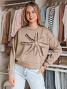 Damen Sweatshirt in Übergröße mit Blume PETITKA mokka Dstreet BY1386_1