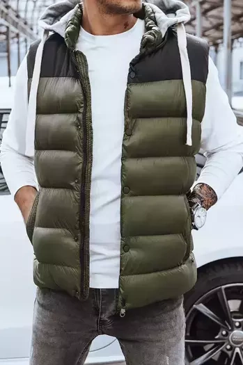 Herren Kapuzenweste grün Dstreet TX3935z