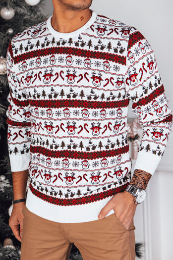 Herren Weihnachtspulli weiß Dstreet WX2160