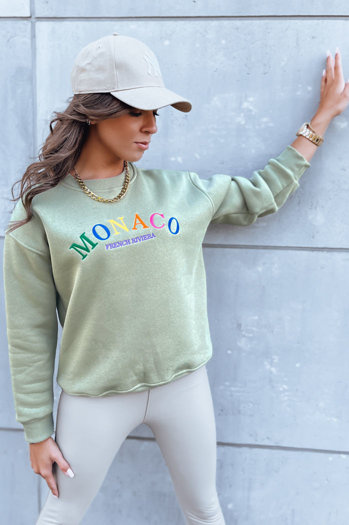 Damen Oversize Sweatshirt MONACO Farbe Dunkelgrün DSTREET BY1233