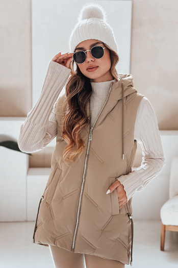 Steppweste mit Kapuze für Damen in camel Dstreet TY5107