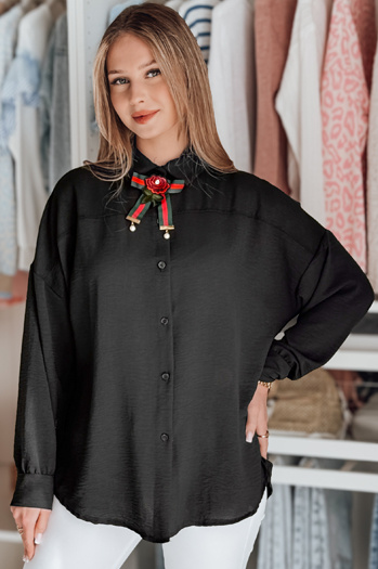 Damen Oversize Longshirt mit Schleife LOSANDO schwarz Dstreet DY0453