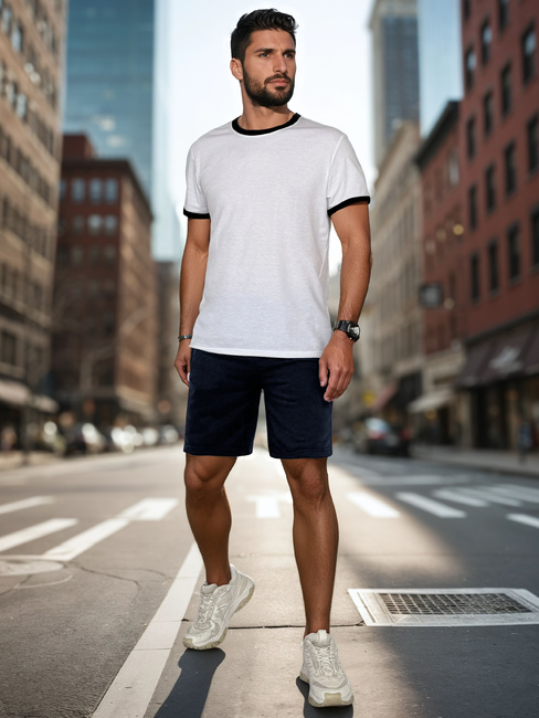 Marineblaue Herren Sweatshorts Dstreet SX2479