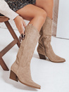 Damen Cowboystiefel aus Wildleder beige Dstreet ZY1102